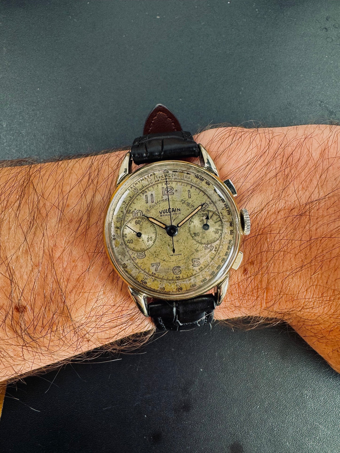 Vulcain Chronographe – Ultra Rare – Calibre Valjoux 22 – Acier Inoxydable – 36 mm