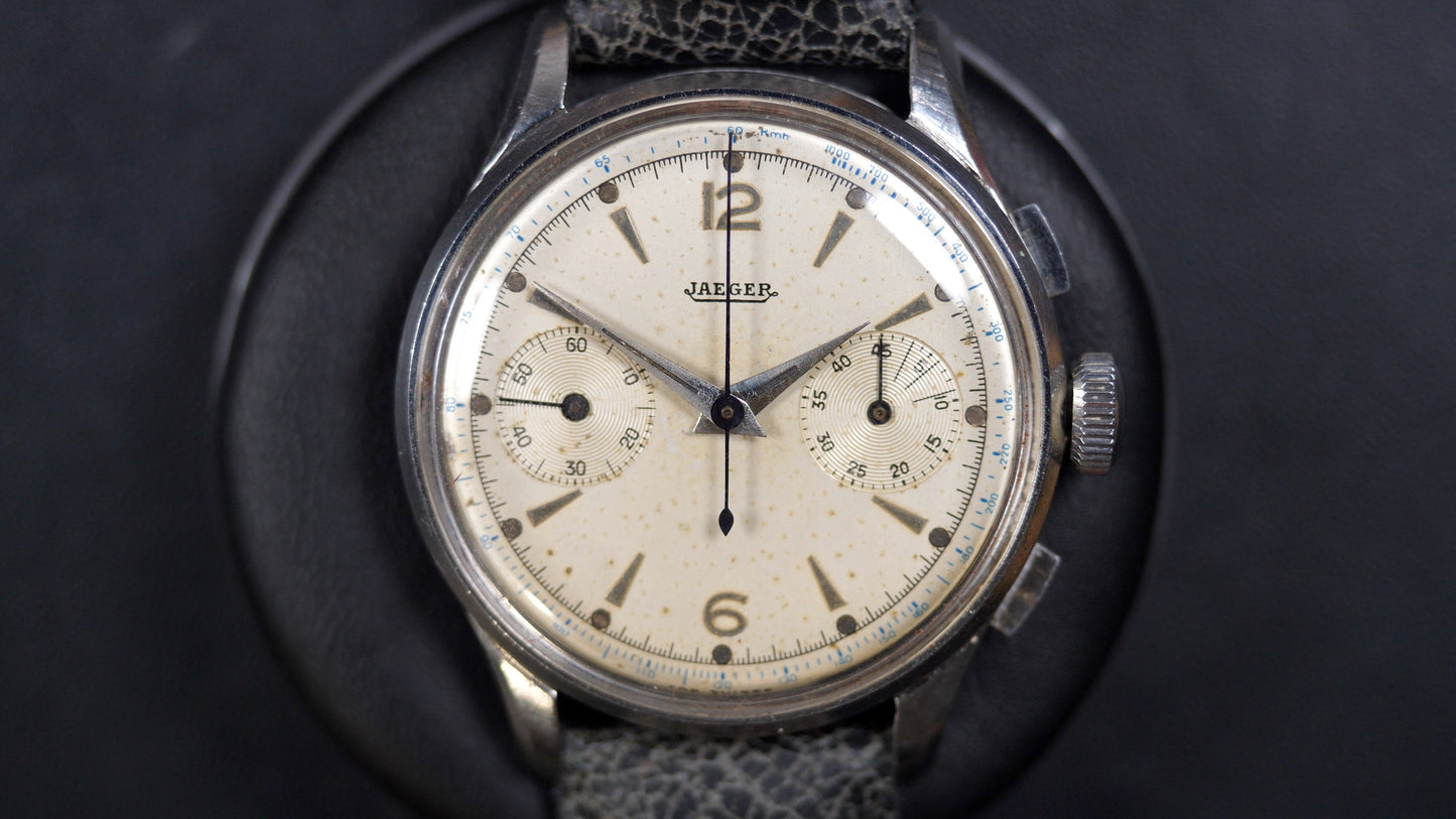 Chronographe Jaeger Vintage – Réf. 2633 – Calibre Valjoux 23 – Acier Inoxydable