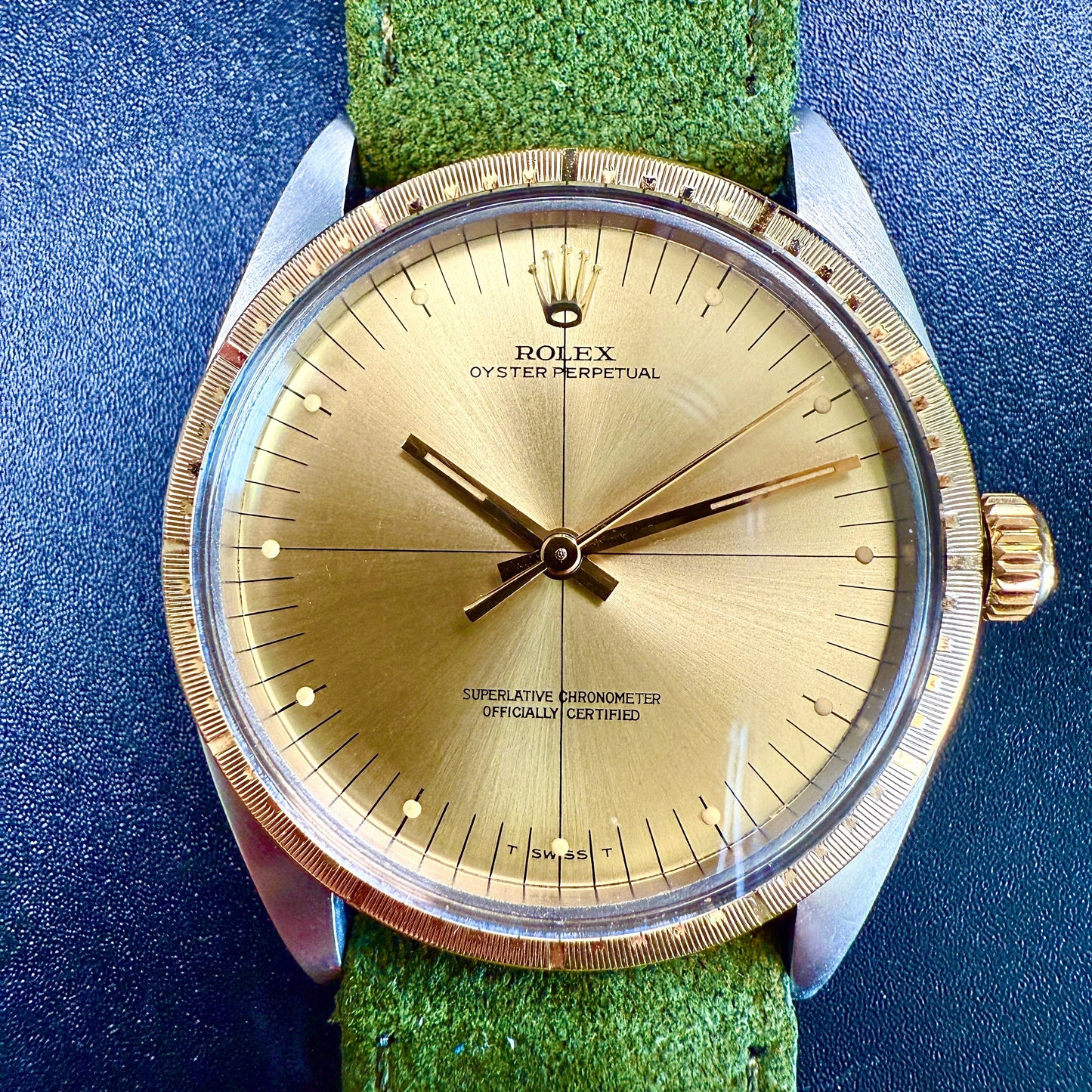 Rolex Oyster Perpetual 34 Zephyr Or/Acier 1038 RARE 1967