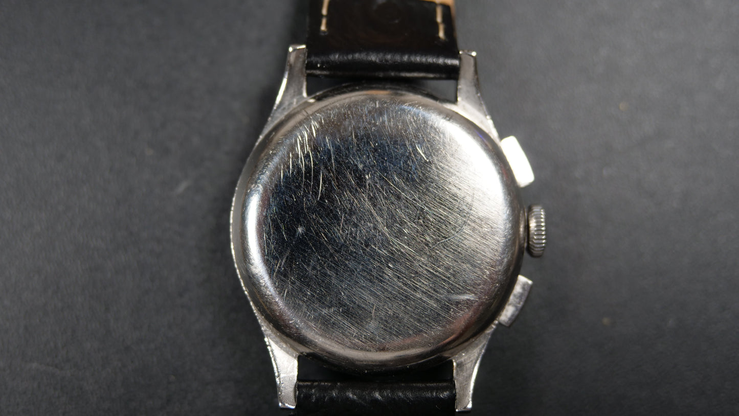 Chronographe Jaeger Vintage – Calibre Universal Genève 285 – Boîtier Acier – 35 mm