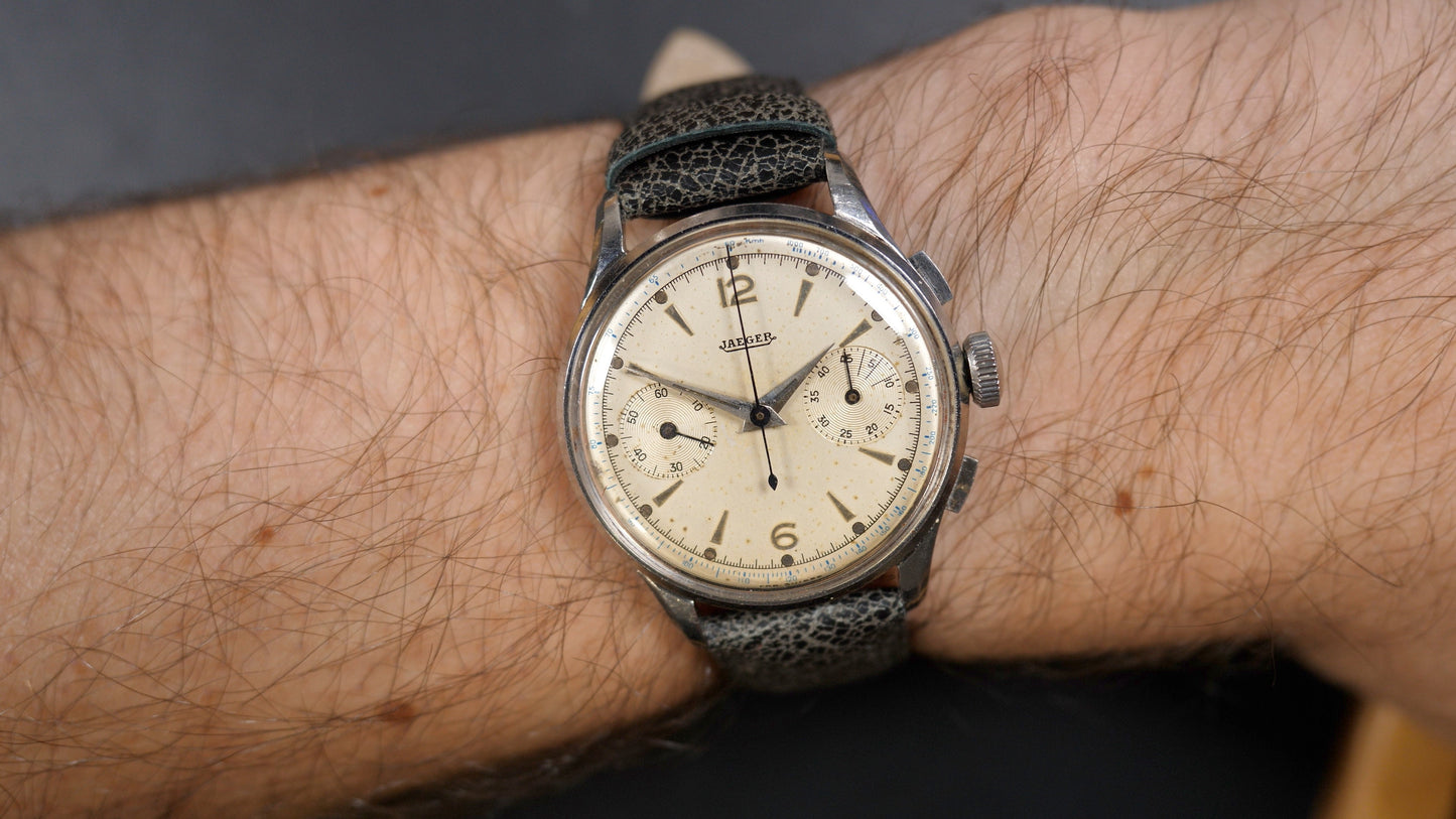 Chronographe Jaeger Vintage – Réf. 2633 – Calibre Valjoux 23 – Acier Inoxydable