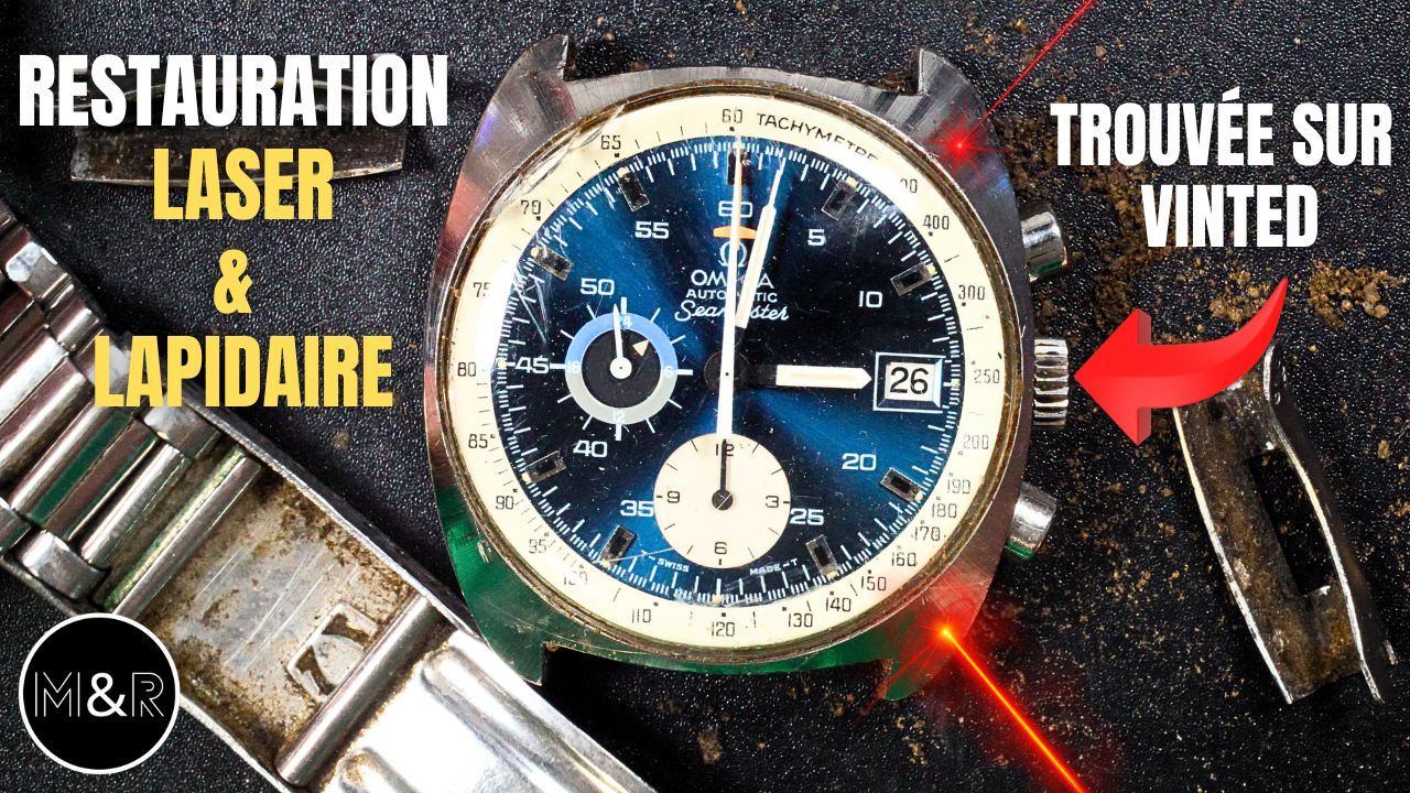 Charger la vidéo : vidéo youtube restauration laser et polissage lapidaire d’une montre Omega ancienne
